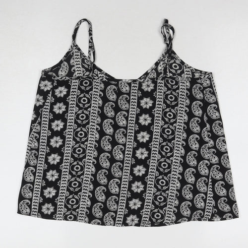 Hollister Women's Black Paisley Camisole Tank Top S