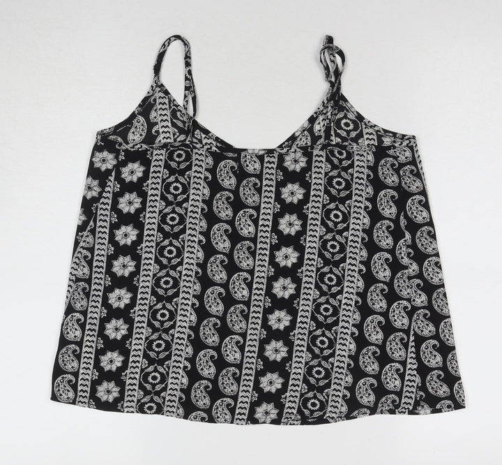 Hollister Women's Black Paisley Camisole Tank Top S