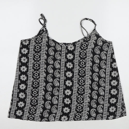Hollister Women's Black Paisley Camisole Tank Top S