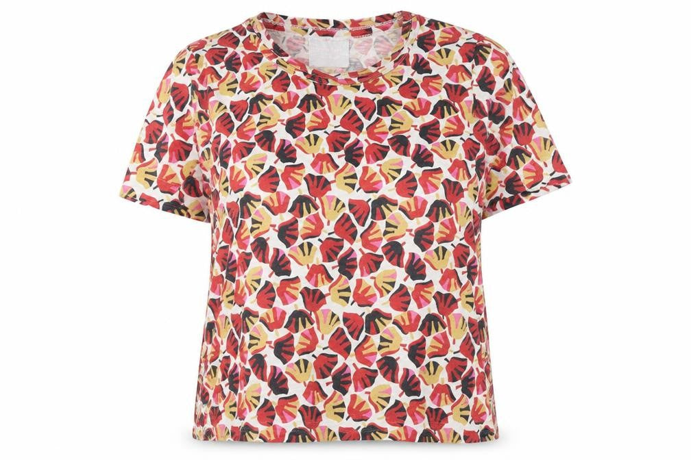 Front view of Whistles Women's Multicoloured Floral T-Shirt, size L