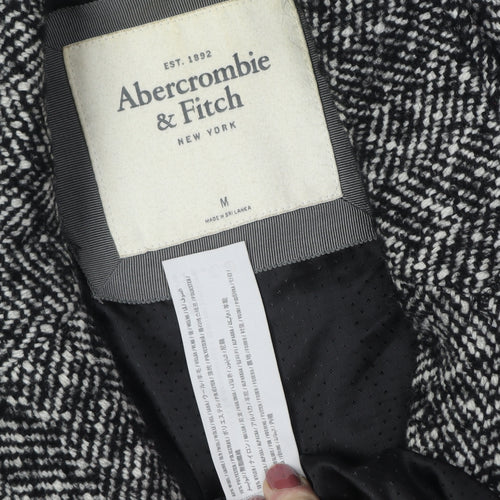 Abercrombie & Fitch Women's Black Tweed Overcoat M