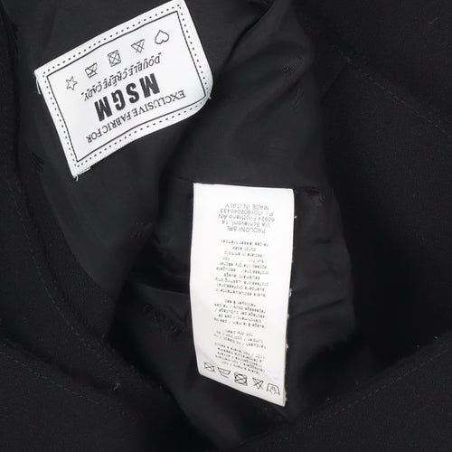 MSGM Women's Black Motorcycle Jacket - Slim Fit, M