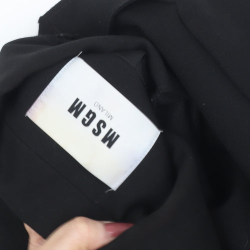 MSGM Women's Black Motorcycle Jacket - Slim Fit, M