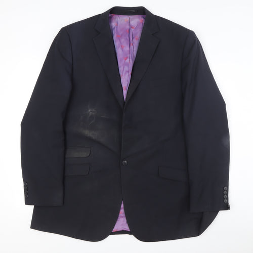 Brook Taverner Men's Black Blazer, Size 44L, Business/Formal