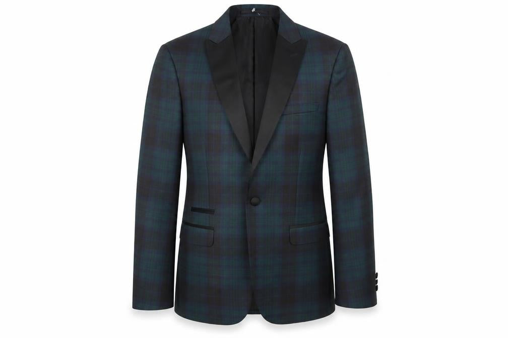 Marks and Spencer Men's Black, Green Super Slim Tuxedo Blazer 38R