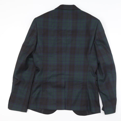 Marks and Spencer Men's Black, Green Super Slim Tuxedo Blazer 38R