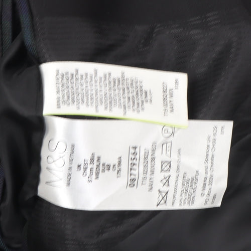 Marks and Spencer Men's Black, Green Super Slim Tuxedo Blazer 38R