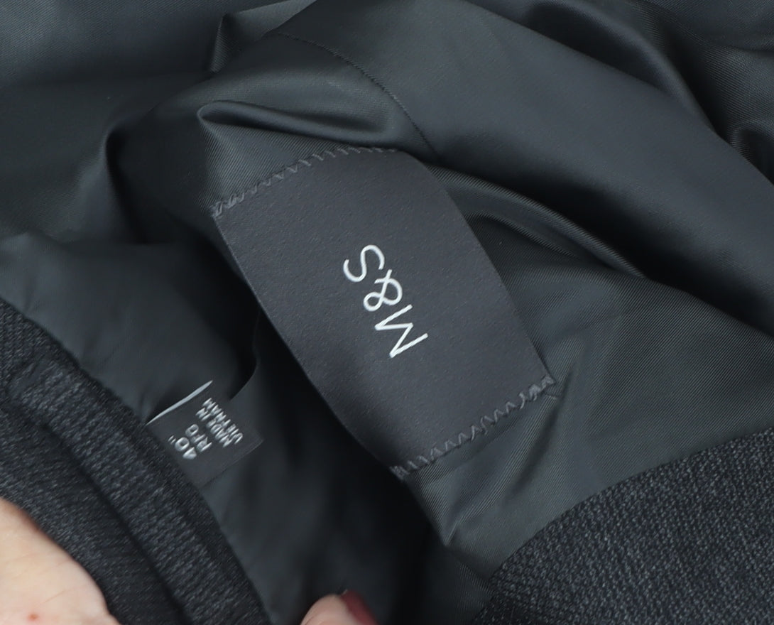 Marks and Spencer Men's Black Blazer, 40 Regular Fit