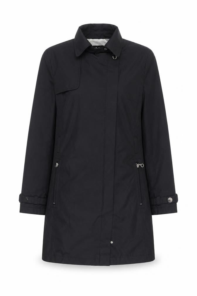 Front view of Betty Barclay Women's Black Overcoat, size 6