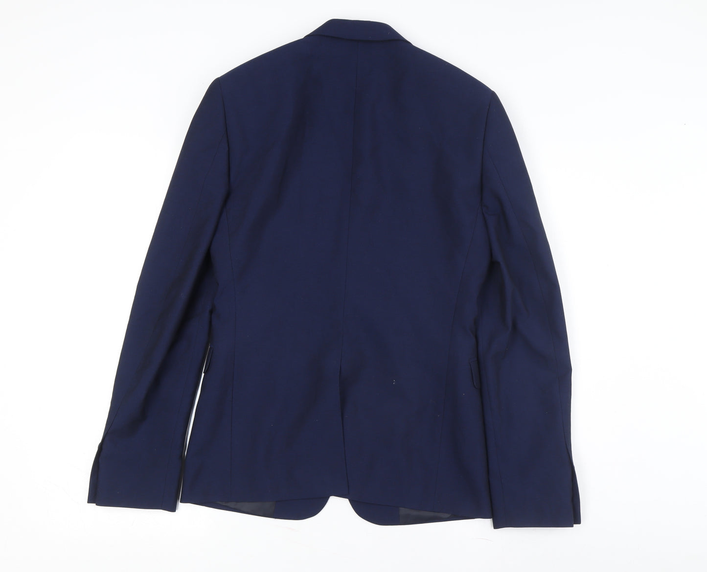 Burton Mens Blue Slim Fit Blazer 34R Wool Blend