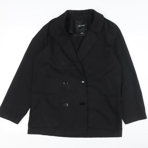 Monki Women's Black Double Breasted Coat Size S