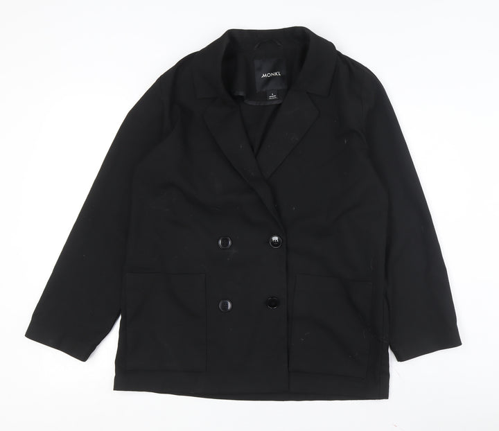 Monki Women's Black Double Breasted Coat Size S