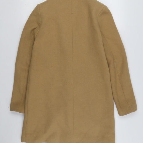 H&M Women's Beige Mid-Length Wool Overcoat Size 12
