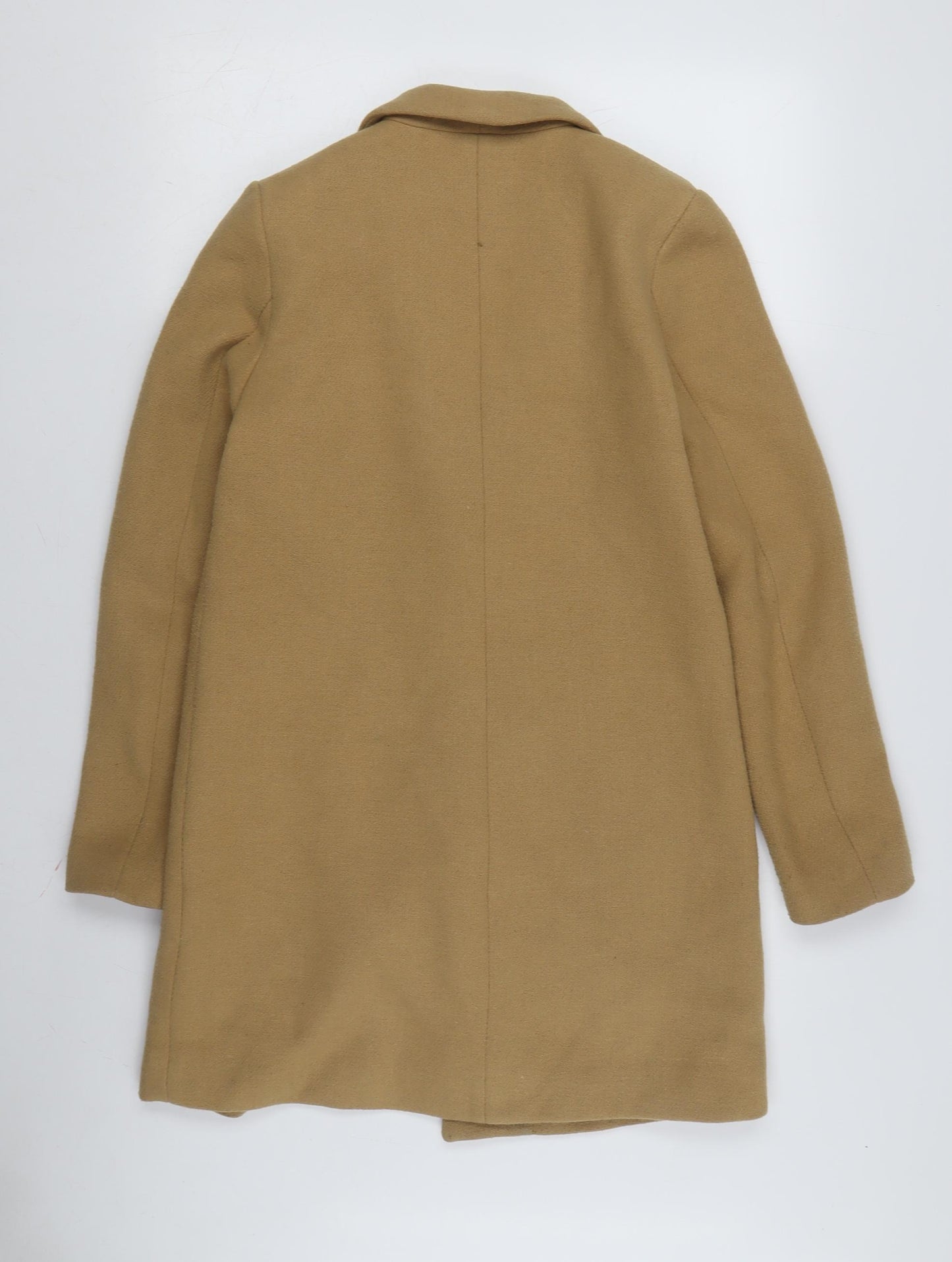 H&M Women's Beige Mid-Length Wool Overcoat Size 12