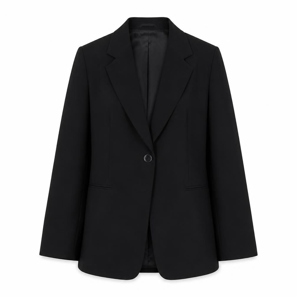 Front view of Smith Collection Blazer Women Black S Business Formal