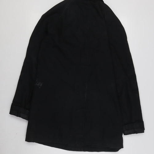 Topman Men's Black S Overcoat with Point Collar