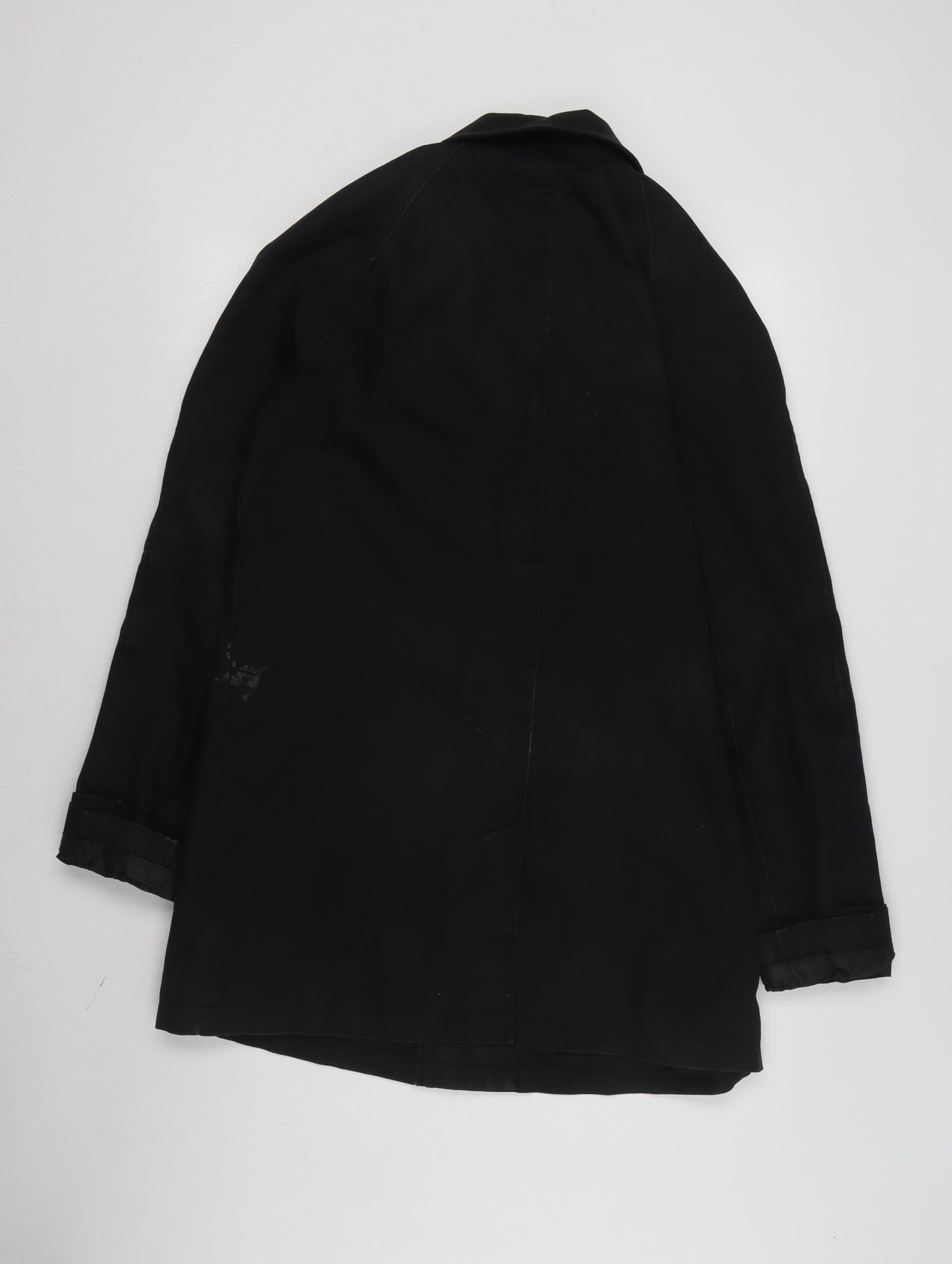 Topman Men's Black S Overcoat with Point Collar