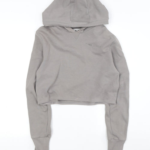 Pink Soda Women's Grey Hoodie, Size 10, Logo Accent