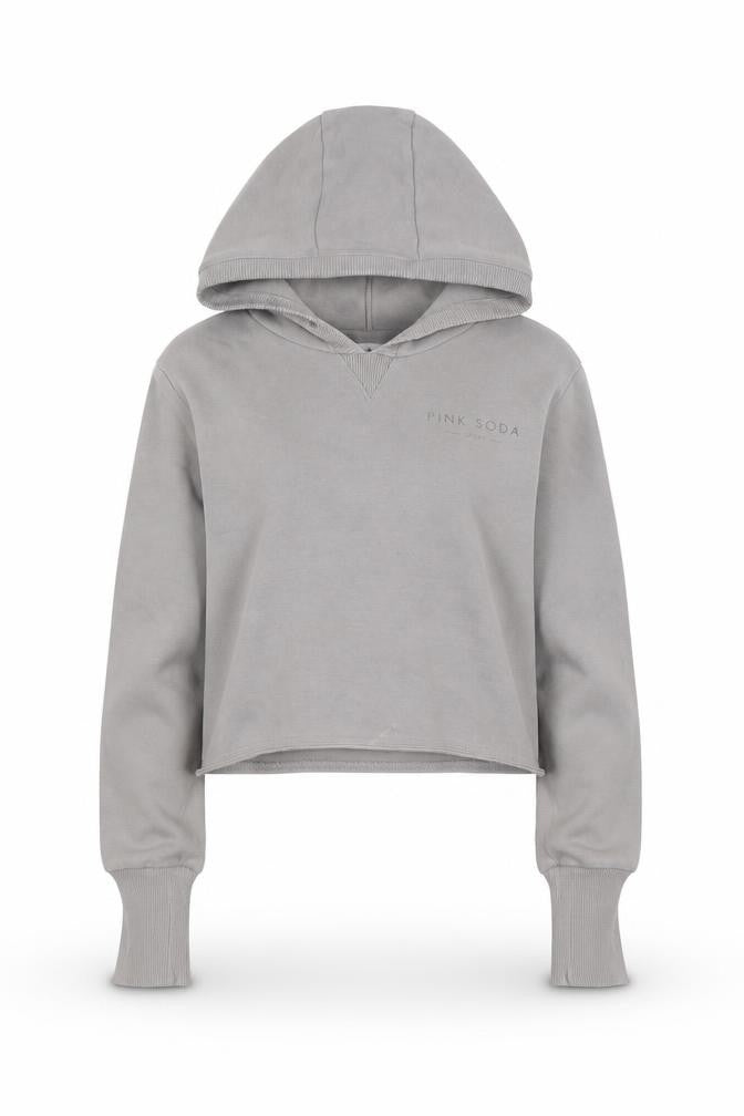 Pink Soda Women's Grey Hoodie, Size 10, Logo Accent