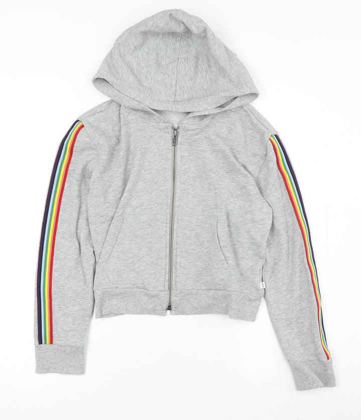 Gap Boys Grey Full Zip Hoodie L with Rainbow Accents