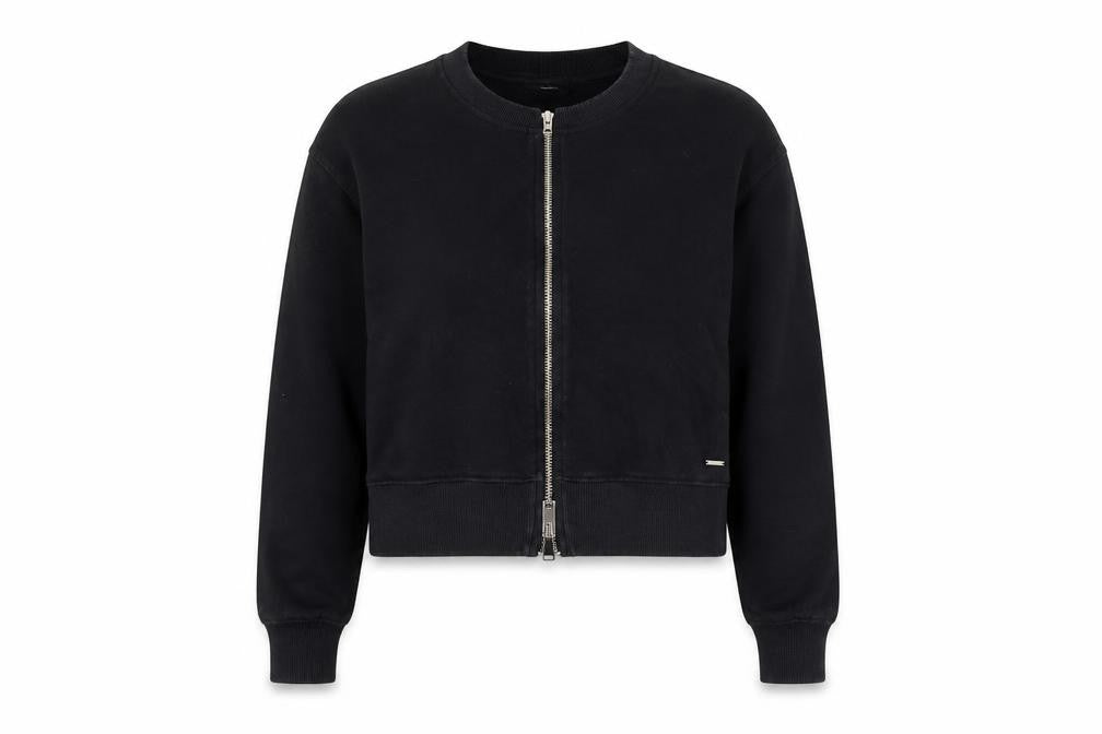 Front view of Diesel Women's Black Full Zip Sweatshirt S