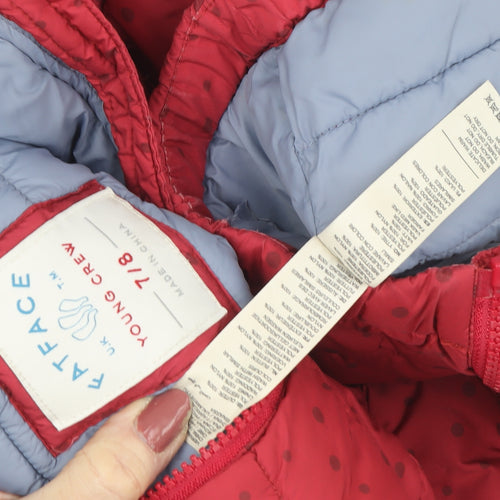 Fatface Girls Red Polka Dot Puffer Jacket 7-8 Years