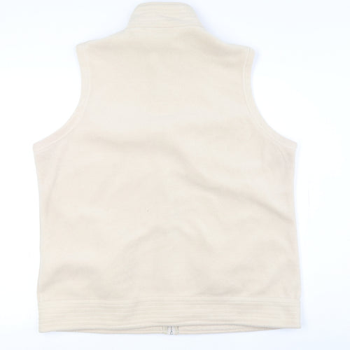 FWM Women's Beige M Waistcoat Full Zip Casual Layer