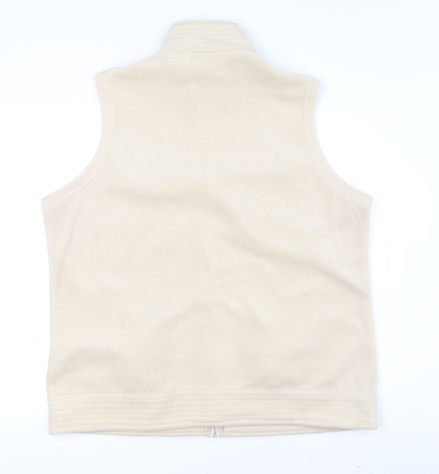 FWM Women's Beige M Waistcoat Full Zip Casual Layer