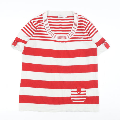 Signature Experience Women's Red Stripe Pullover Jumper Size L
