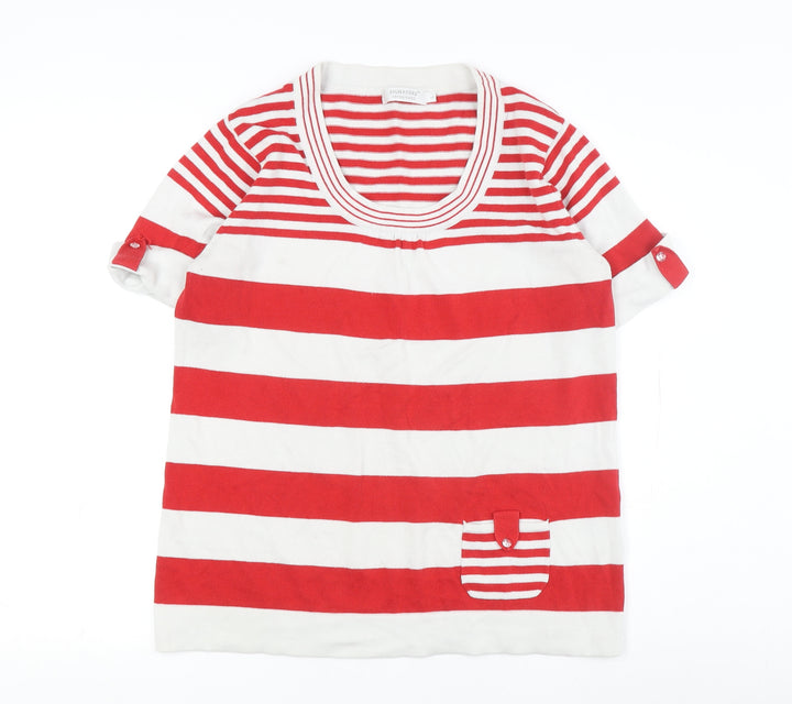 Signature Experience Women's Red Stripe Pullover Jumper Size L
