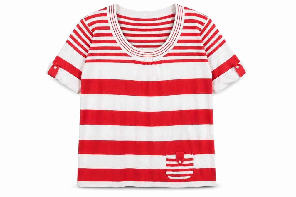 Front view of Signature Experience Women's Red Stripe jumper, size L