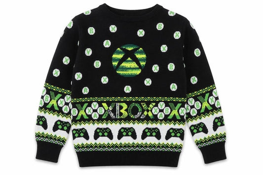 Front view of Xbox boys’' black gaming jumper -, size 2-3, years