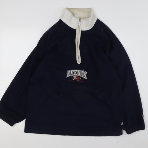 Reebok Unisex Navy XS Henley Sweatshirt