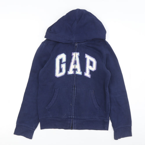 Gap Girls Blue Hoodie, Size 10, Full Zip, Casual Logo