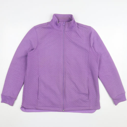 Lands' End Women's Purple Medium Jacket Casual Zip