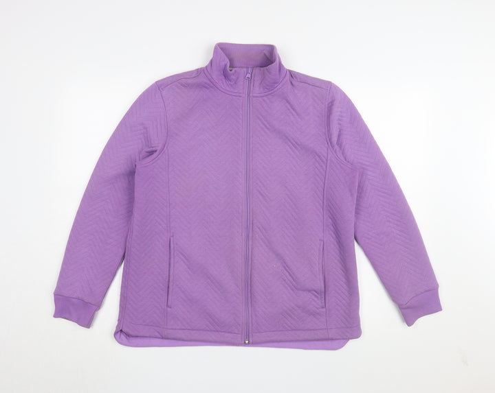 Lands' End Women's Purple Medium Jacket Casual Zip