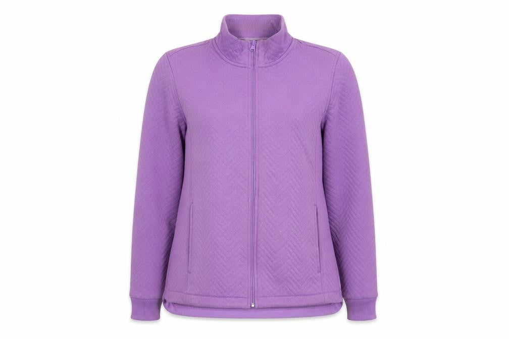 Front view of Lands' End Women's Purple Medium Jacket Casual Zip