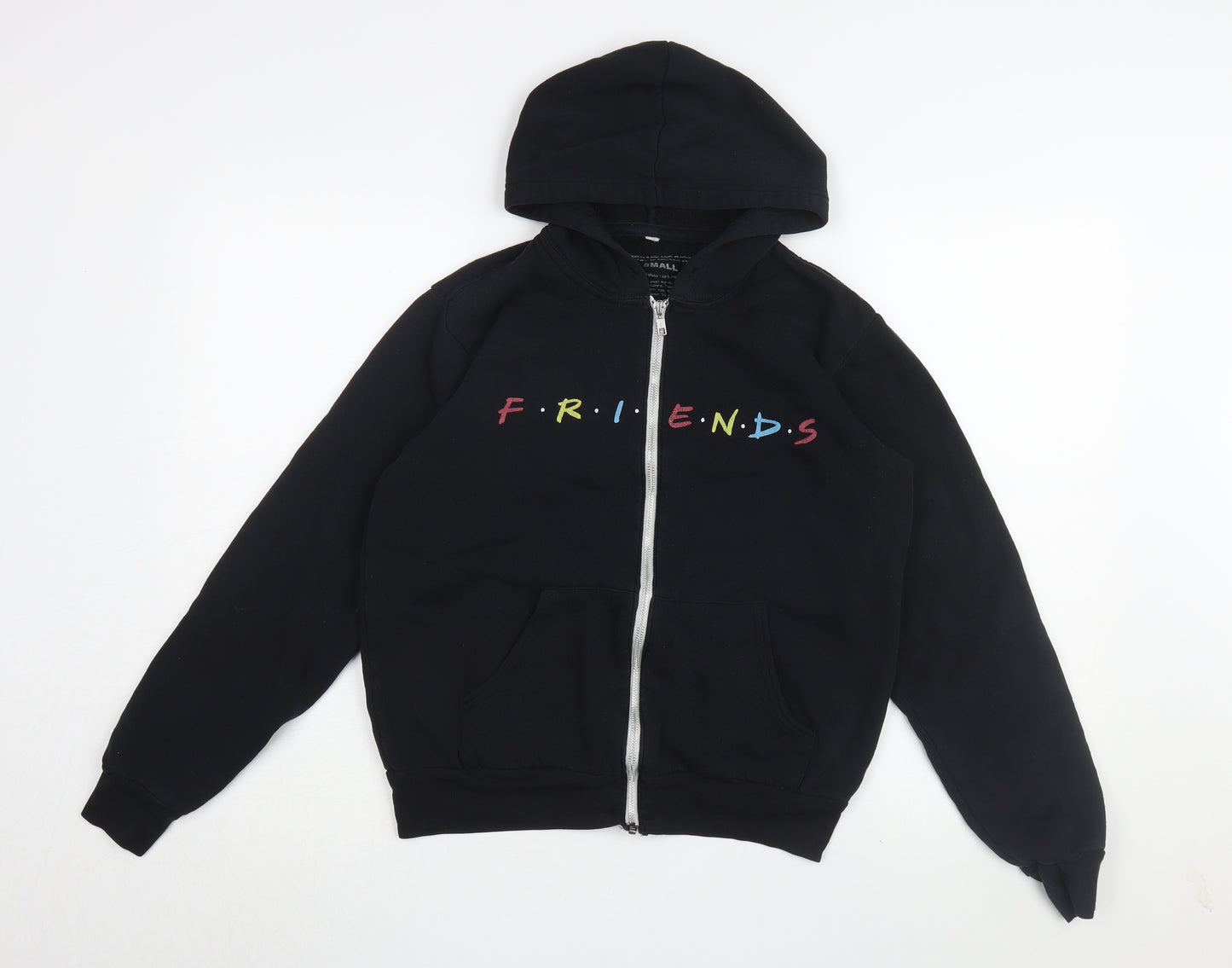Gildan Friends Black Unisex Hoodie, Size S, Full Zip
