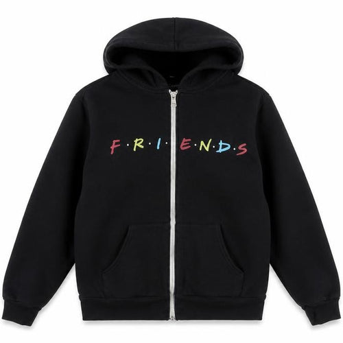Gildan Friends Black Unisex Hoodie, Size S, Full Zip