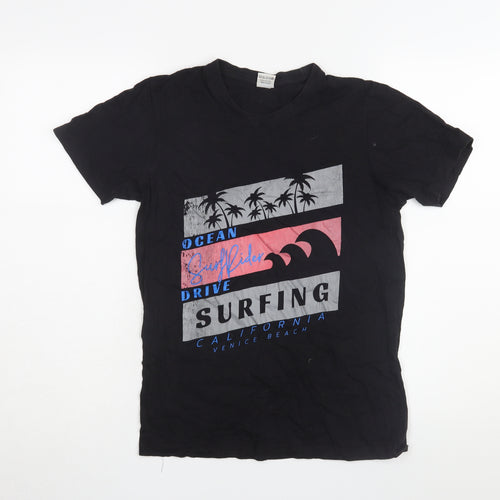 Yantra Black Cotton Unisex T-Shirt - Summer Casual M