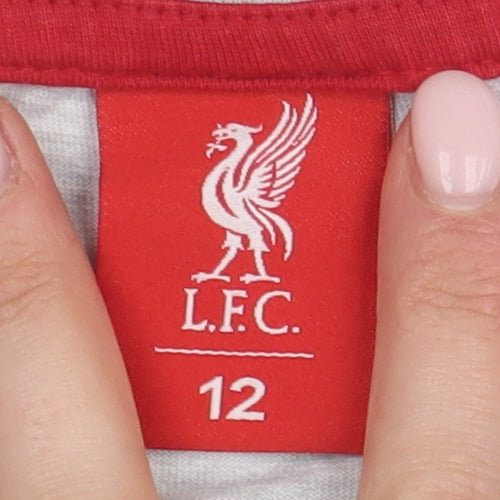 LFC Unisex Grey Jersey T-Shirt Size 12