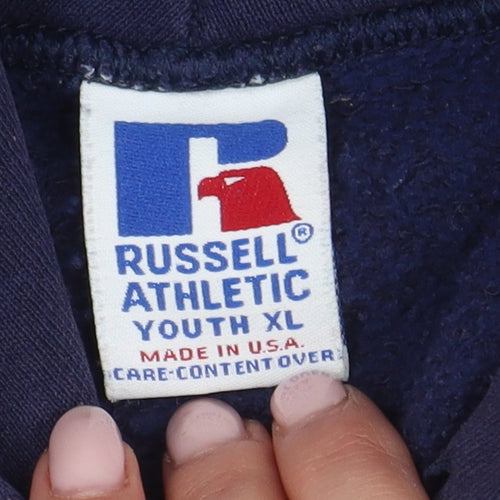 Russell Athletic Boys Blue XL Pullover Hoodie with Logo