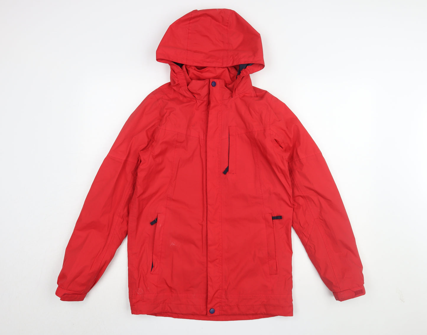 Peter Storm Boys Red Parka Jacket, Size 13, Hooded Waterproof