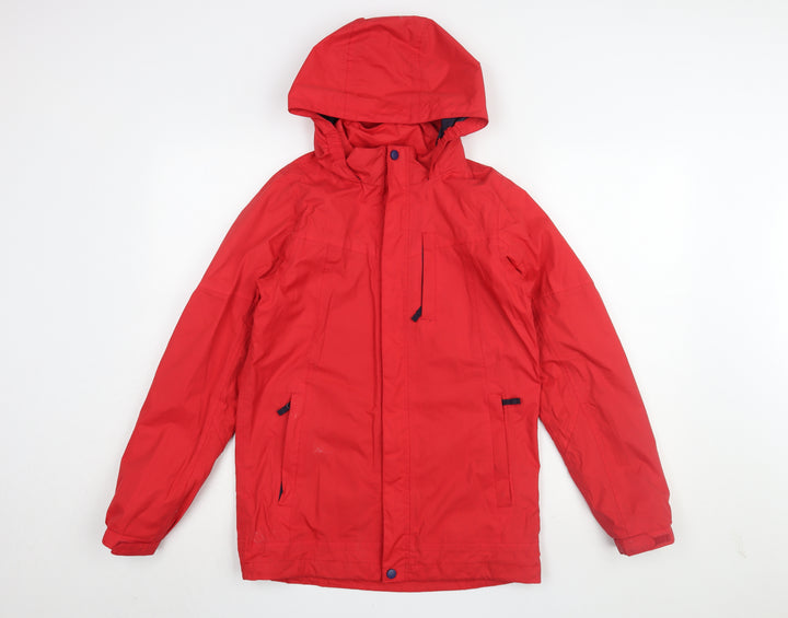 Peter Storm Boys Red Parka Jacket, Size 13, Hooded Waterproof