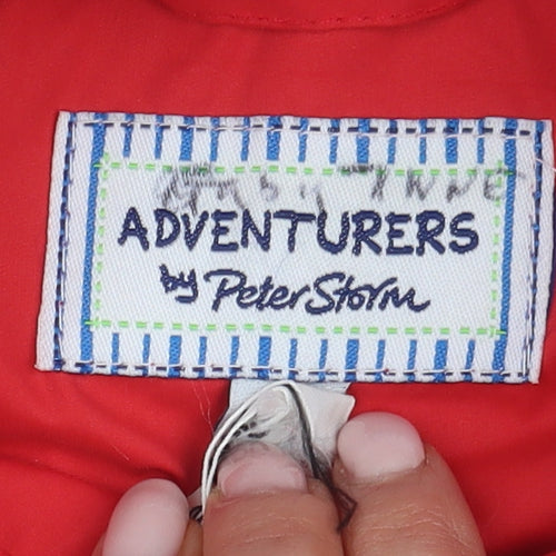 Peter Storm Boys Red Parka Jacket, Size 13, Hooded Waterproof