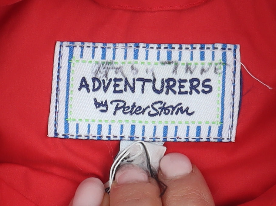 Peter Storm Boys Red Parka Jacket, Size 13, Hooded Waterproof