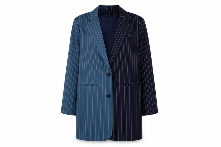 Missguided Women's Blue/Black Pinstripe Suit Jacket UK 4