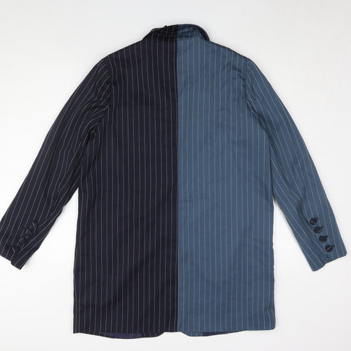 Missguided Women's Blue/Black Pinstripe Suit Jacket UK 4