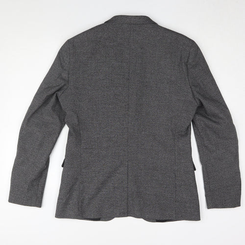 H&M Men's Grey Slim Fit Blazer 40R Single-Breasted