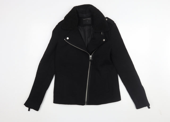 Dorothy Perkins Women's Black Wool Moto Jacket S